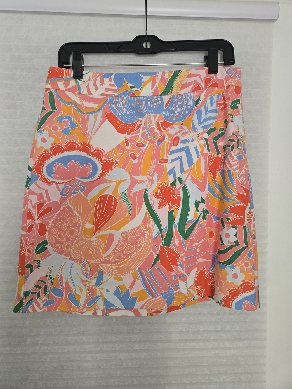 Talbots Coral, Yellow & Blue Floral Print Petite Skirt